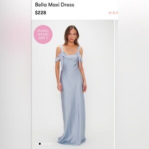 Show Me Your MuMu Bella Maxi Dress in Steele Blue Luxe Satin